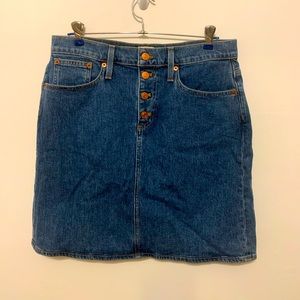JCrew Button-front denim skirt